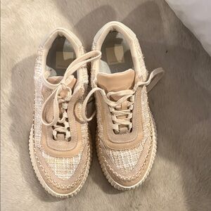 Dolce Vita Cream Textured Sneakers